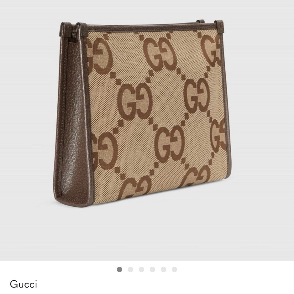 Gucci Beige and Brown GG Canvas Pouch - Picture 9 of 11